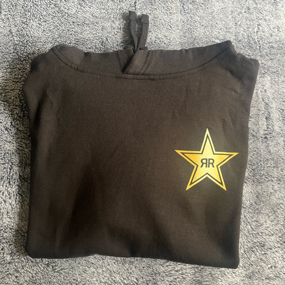 Rockstar Energy Drink Black Hoodie with Yellow Star Logo - Picture 9 of 9